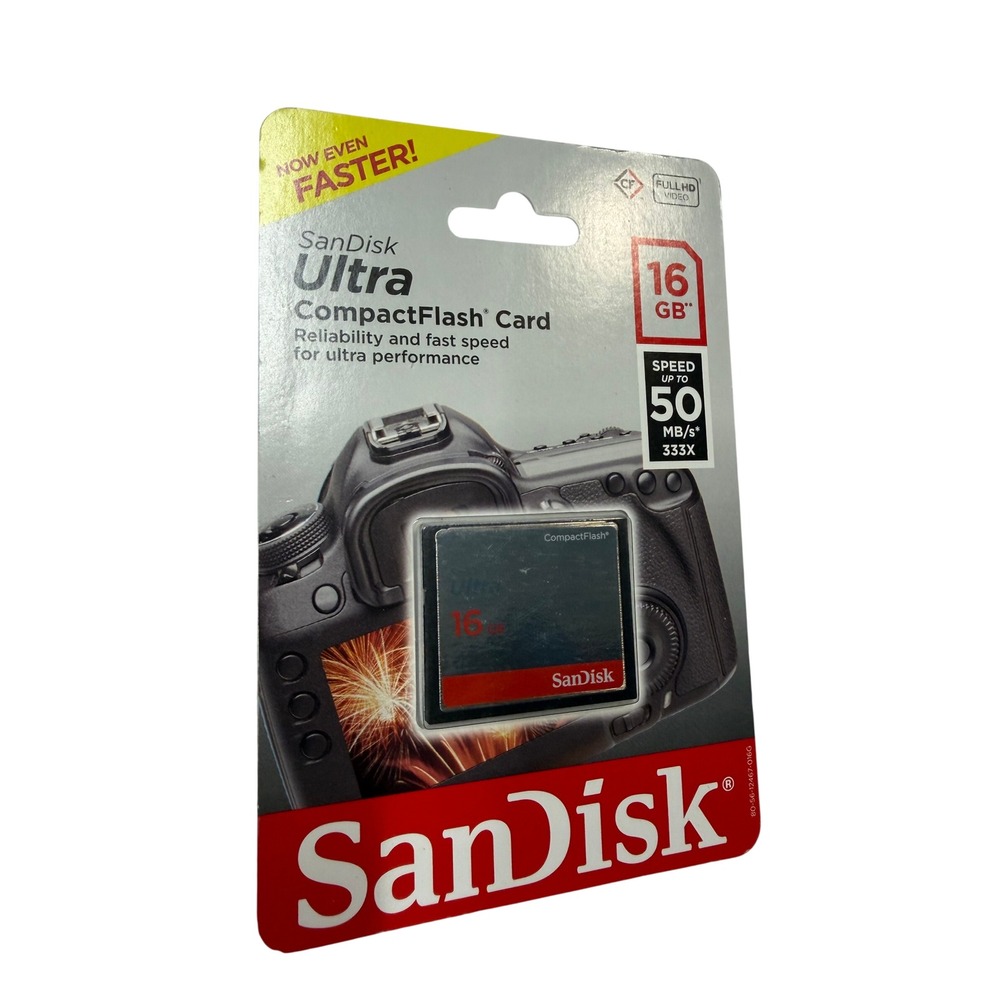 SanDisk Ultra 16GB CompactFlash Card 50MB/s 333X CF Memory Card New Sealed